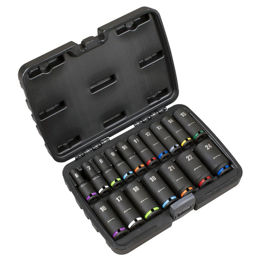 Sealey Premier Deep Impact Socket Set 3/8�Sq Drive 17pc AK68219