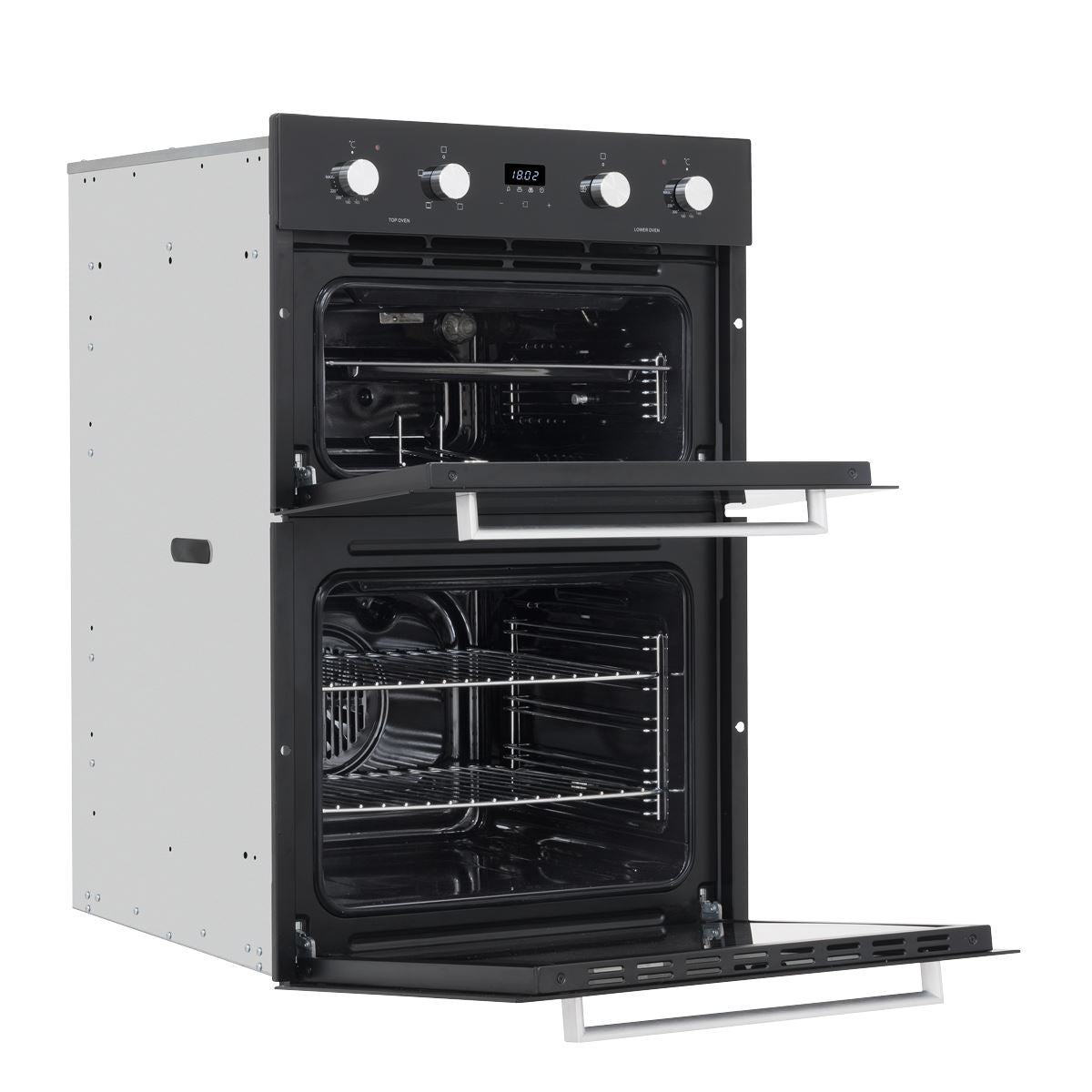 Baridi 72cm Built-Under Double Oven, 74L Capacity, Energy Rating A - Black DH278