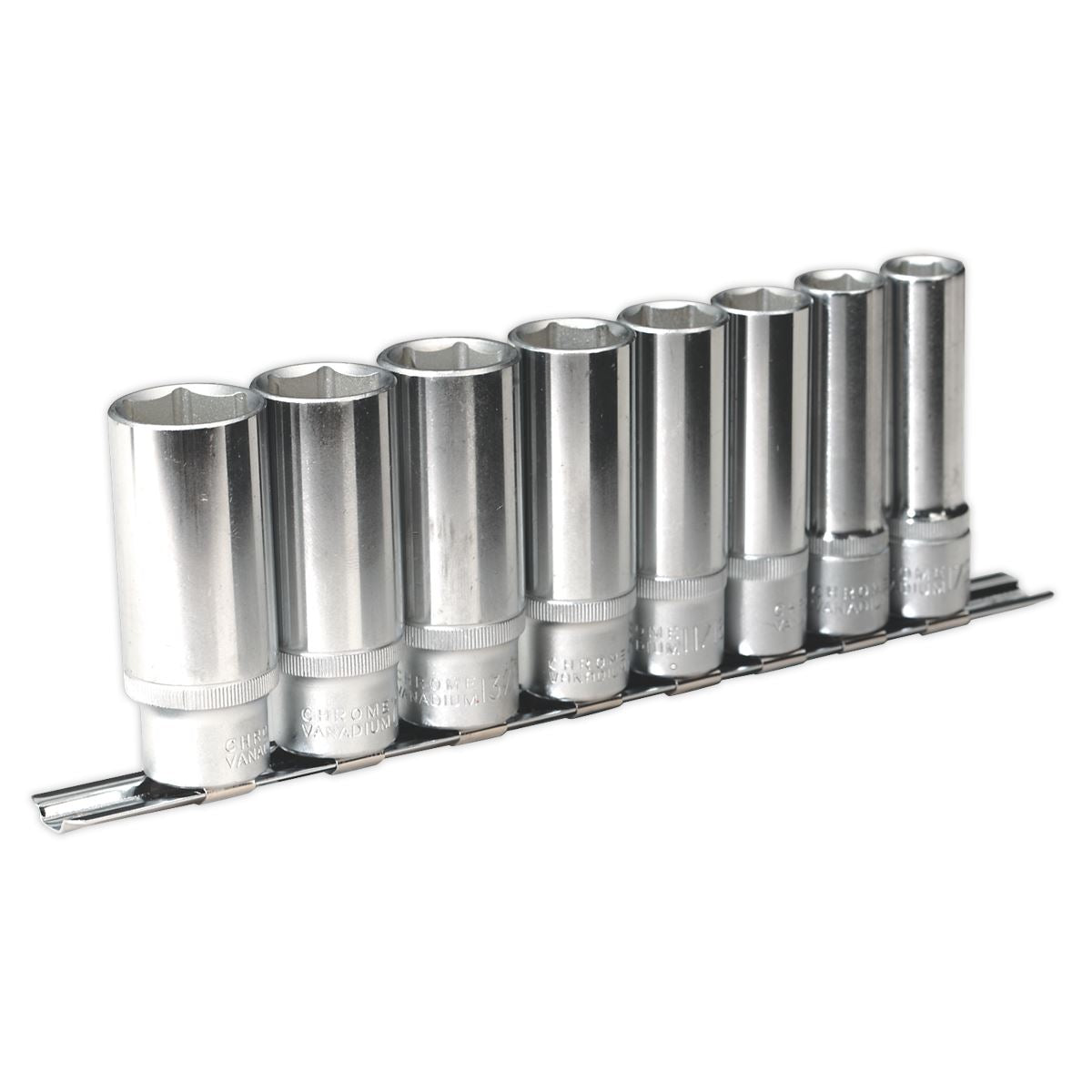 Sealey Socket Set 8pc 1/2"Sq Drive 6pt Deep WallDrive Imperial AK2861