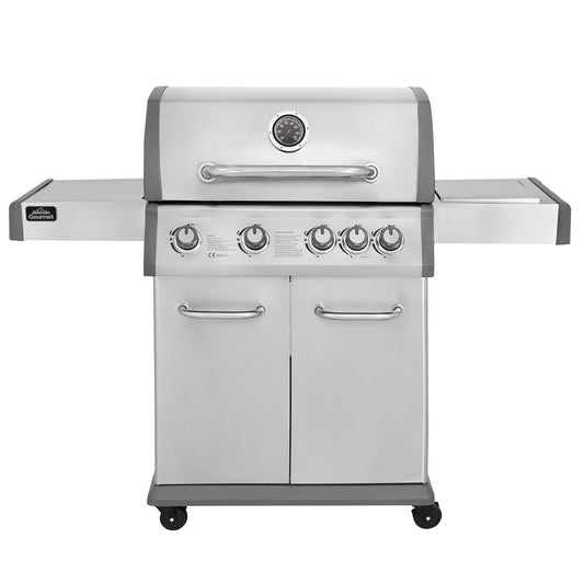 Dellonda 4+1 Burner Deluxe Gas BBQ Grill, Stainless Steel, Side Burner, Ignition DG17
