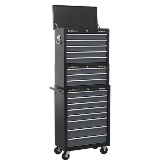 Sealey Tool Chest Combination 16 Drawer - Black/Grey AP35STACK