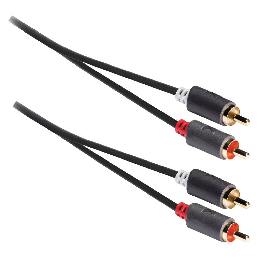 Konig Stereo audio cable 2x RCA male to 2x male 1m grey - CABW24200AT10