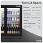 Baridi Back Bar Drinks Fridge/Cooler with Double Sliding Doors, 190L Capacity