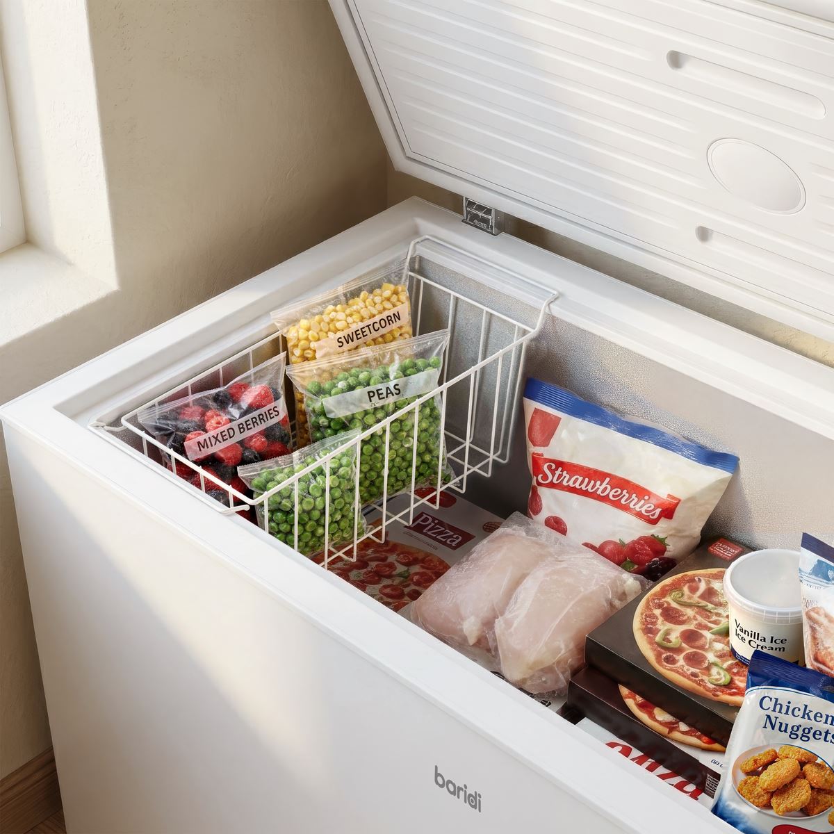 Baridi Freestanding Chest Freezer 299L Capacity - White DH260