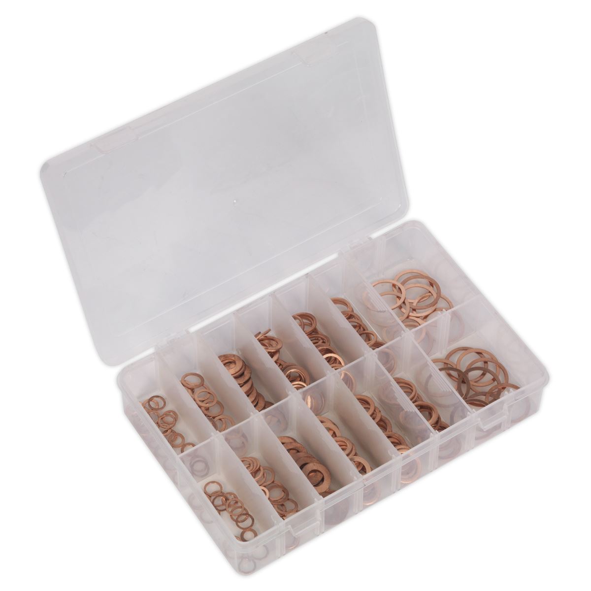Sealey Diesel Injector Copper Washer Assortment 250pc - Metric AB027CW