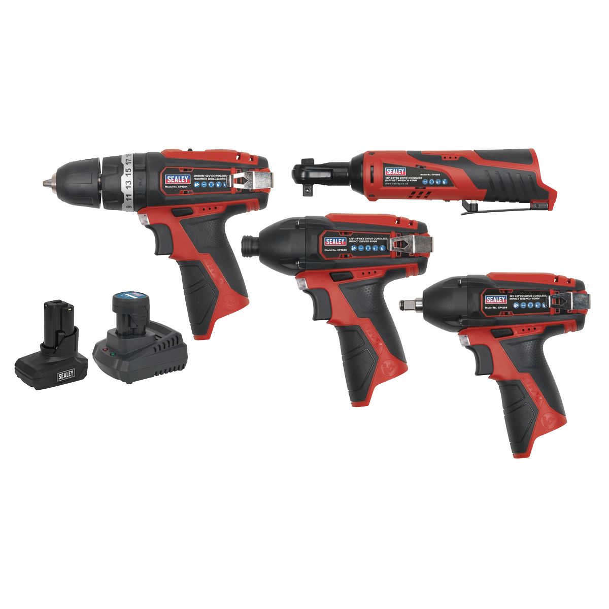 Sealey SV12 Series 4 x 12V Cordless Power Tool Combo Kit CP1200COMBO