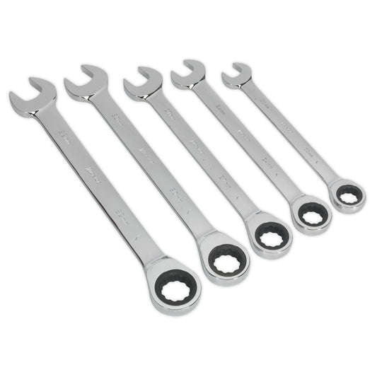 Sealey Combination Ratchet Spanner Set 5pc Metric S0985