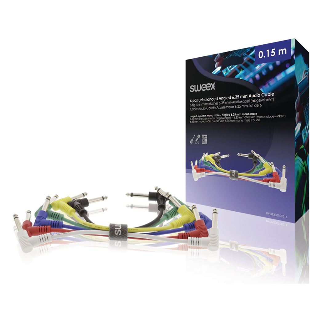 Sweex Mono Audio Cable 6.35mm Male to 6.35mm Male 0.15m Dark Grey SWOP23010E015