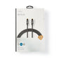 Nedis 1m Digital Audio Cable TosLink Male to TosLink Male Gun Metal Grey Braided - CATB25000GY10