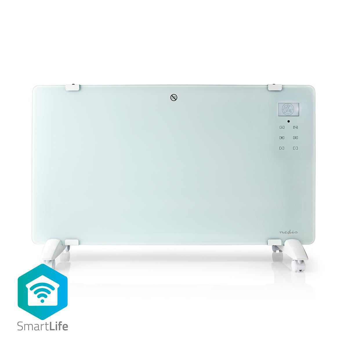 Nedis Wi-Fi Smart Convection Heater Thermostat Glass Front Panel 2000W White - WIFIHTPL20FWT