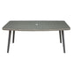 Sealey Dellonda Buxton Rattan Wicker Outdoor Dining Table with Clear Tempered Glass Top, Grey DG78