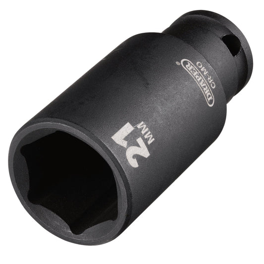 Draper HI-TORQ Metric Deep Impact Socket, 3/8" Sq. Dr., 21mm