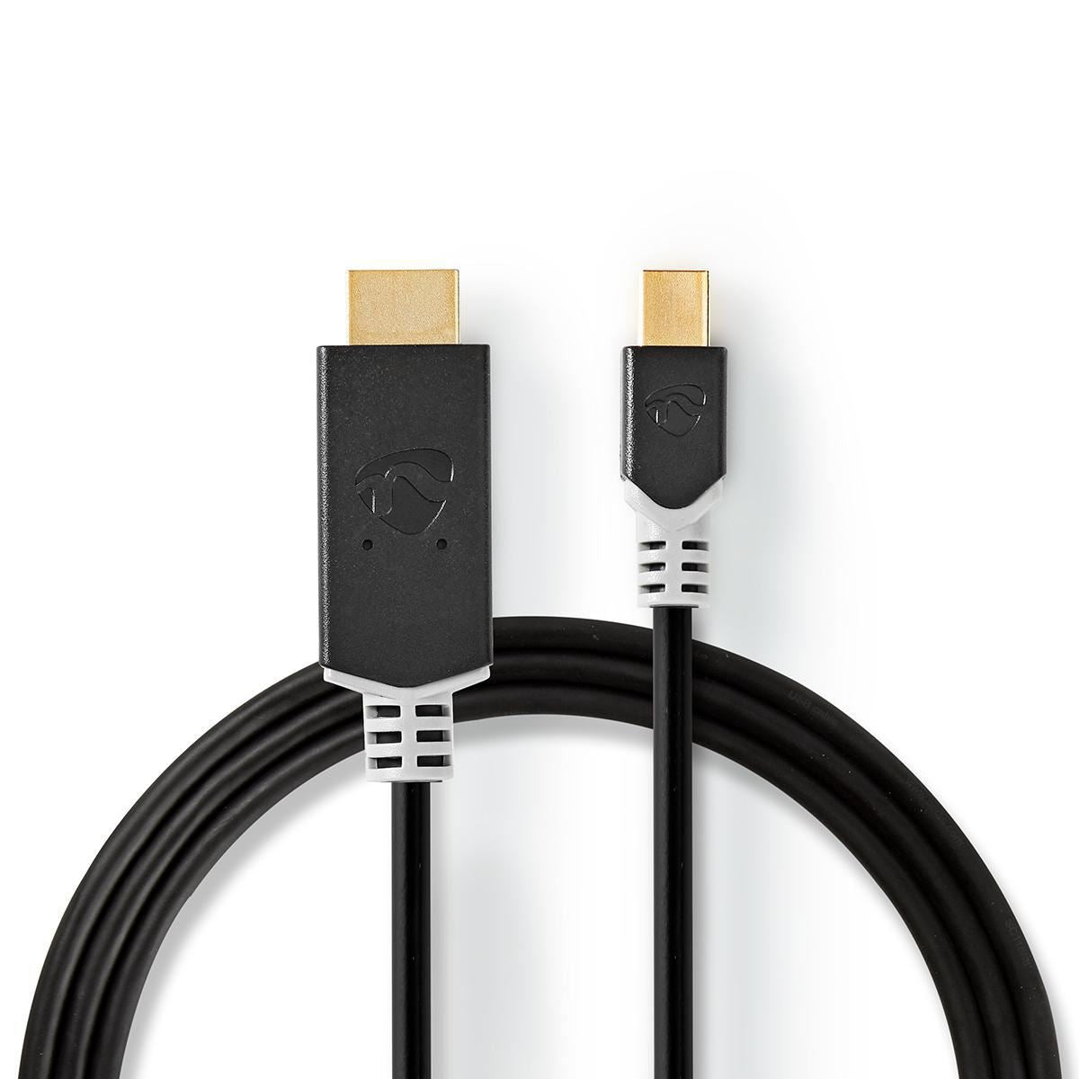 Nedis Cable 1.4 Mini DisplayPort Male to HDMI Male Connector 2m Anthracite - CCBW37604AT20