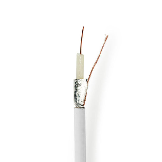Nedis Coax Cable On Reel Coax 12 75 Ohm Double Shielded ECA 50m Coax PVC White