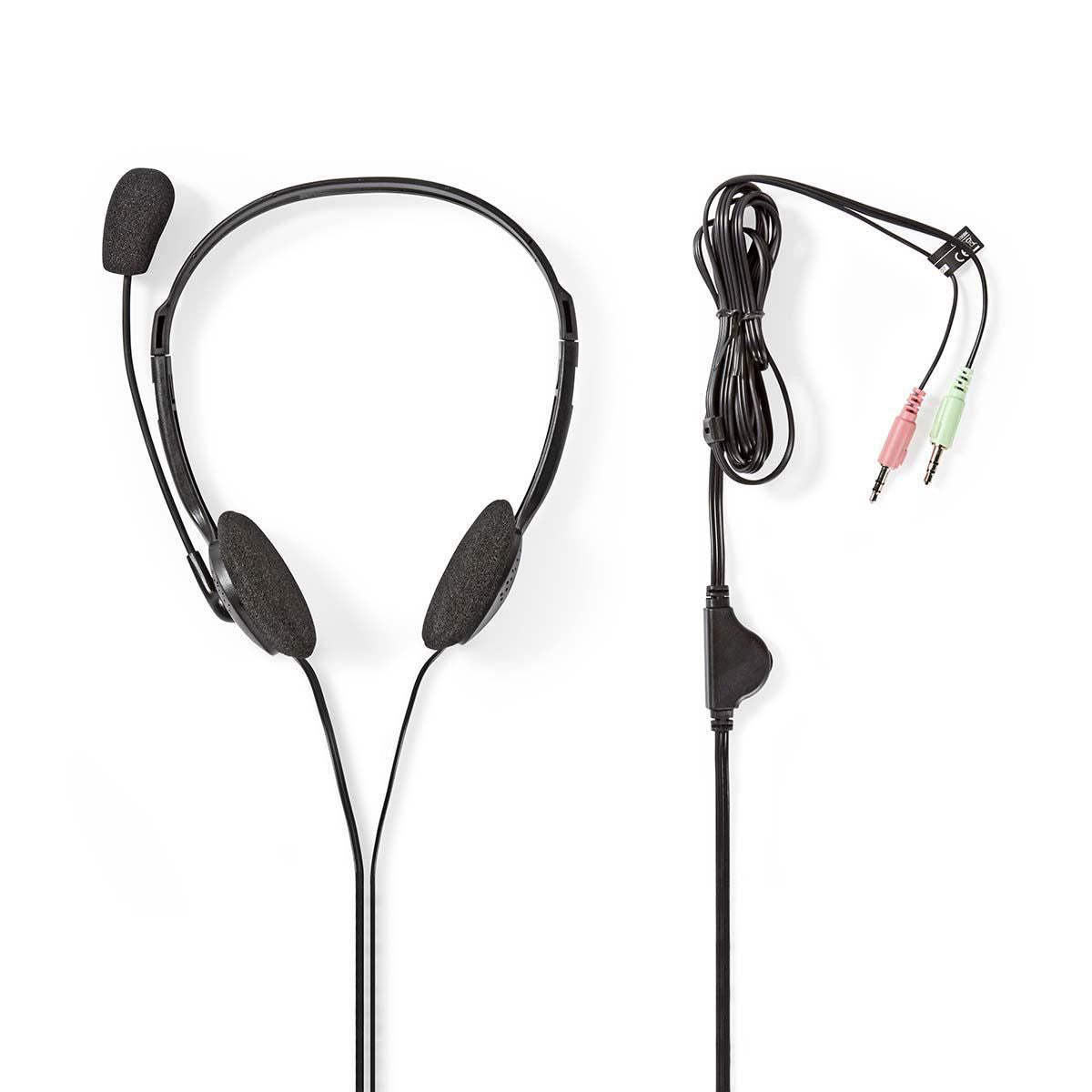 Nedis PC Headset On-Ear 2x 3.5mm Connectors 2m Black CHST100BK