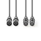 Nedis Balanced XLR Audio Cable 2x XLR 3-Pin Male to 2x XLR 3-Pin Female 1.5m - COTH15030GY15