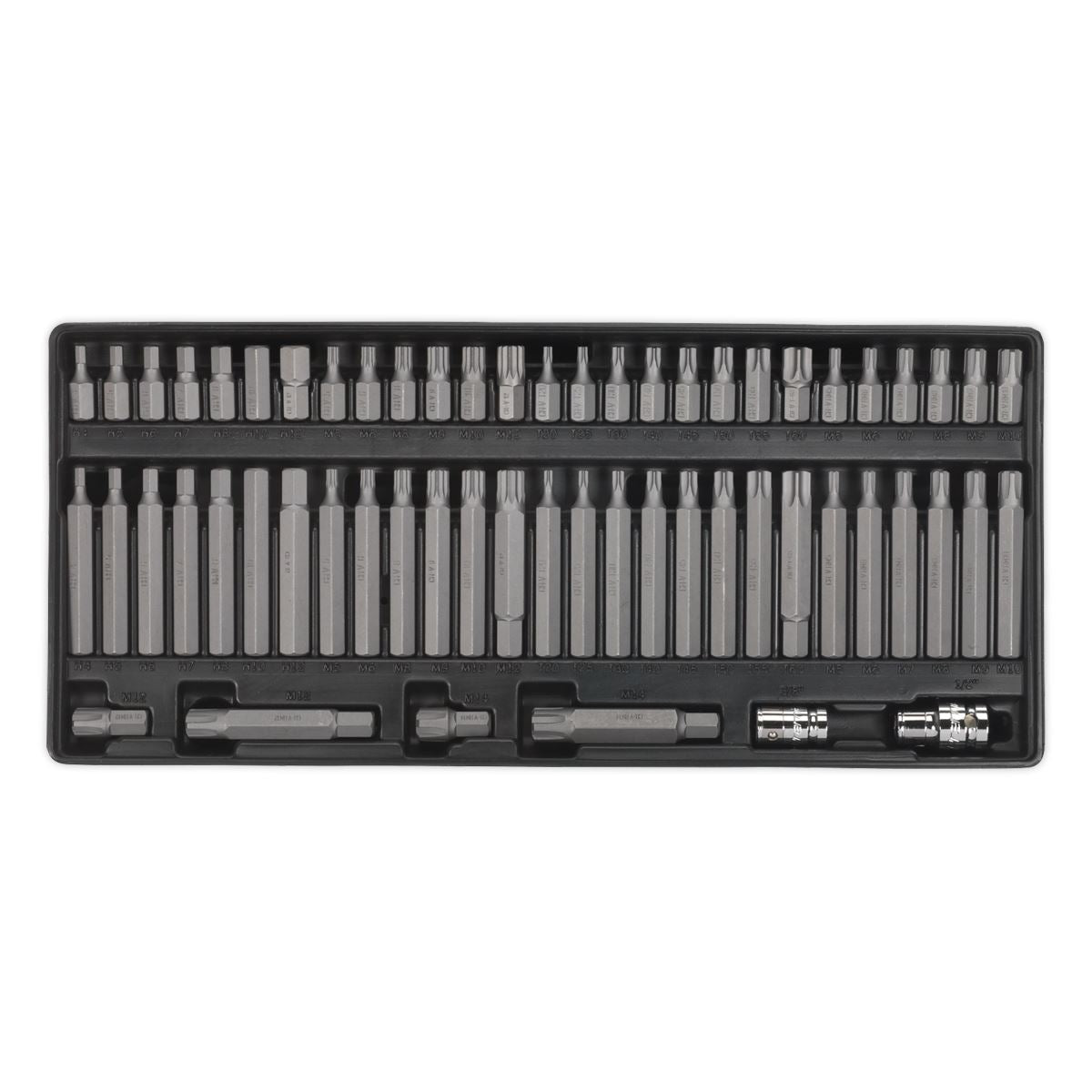 Sealey Tool Tray with Security TRX-Star/Hex/Ribe/Spline Bit Set 60p TBT11