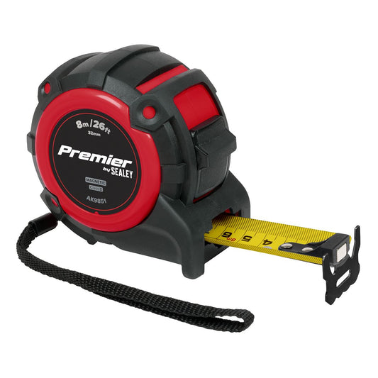 Sealey Premier Metric/Imperial Tape Measure Extra-Wide 8m(26ft) x 32mm AK9851