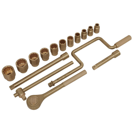 Sealey Socket Set 17pc 1/2"Sq Drive - Non-Sparking NS124