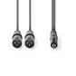 Nedis XLR Audio Cable 2x XLR 3-Pin Male to 3.5mm Male 1.5m Grey COTH15310GY15