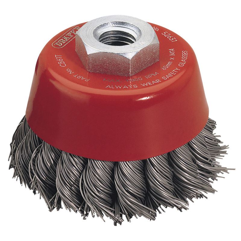 Draper 1x Expert 60mmxM14 Twist Knot Wire Cup Brush Professional Tool 52631