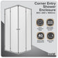 Baridi Corner Shower Entry Enclosure 800 x 800 x 1850mm with 6mm Tempered Glass - Chrome DH298