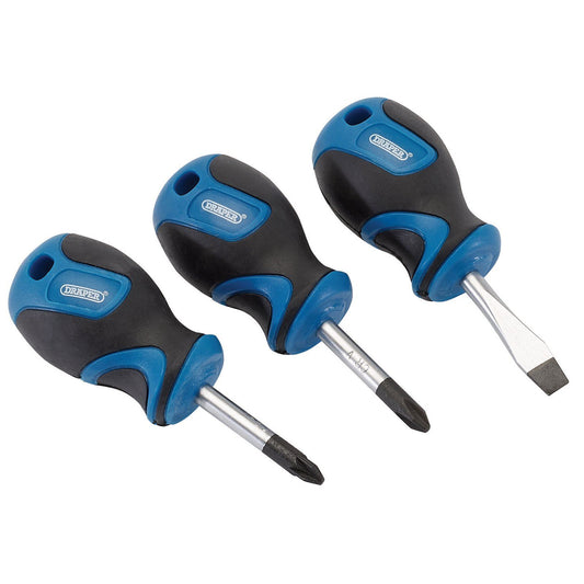 Draper Stubby Soft Grip Screwdriver Set (3 Piece) - 32604