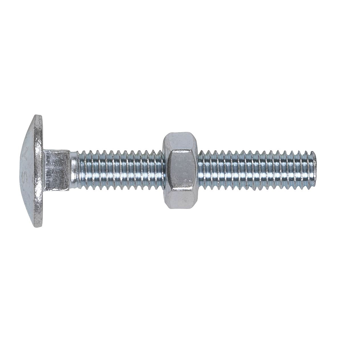 Sealey Coach Bolt & Nut DIN 603 - M6 x 40mm Zinc Pack of 100 CBN640