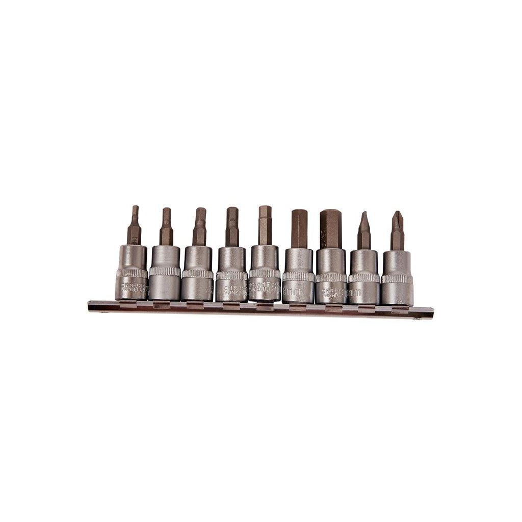 10x 3/8" Hex Sockets Allan Allen Slotted Phillips Bit Set H3 H4 H5 H5.5 H6 H8 - I8150