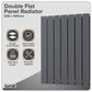 Baridi Horizontal Radiator Contemporary Double Flat Panel Design 600 x 560mm � Anthracite DH339