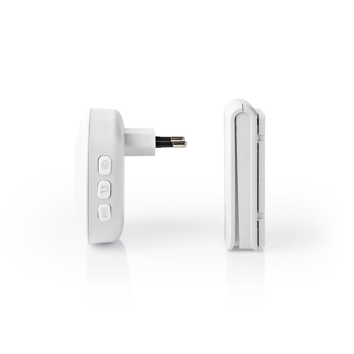 Nedis EU Wireless Doorbell Set Mains Powered 80dB Signal range 100m IP44 White - DOORBK240CWT