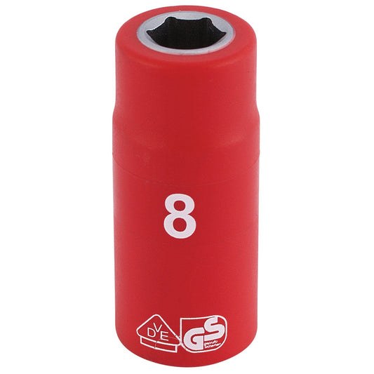 Draper Expert Quality 1/4" Square Drive Fully Insulated VDE Socket - 8mm - 31435