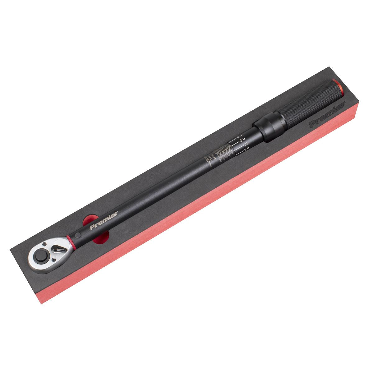 Sealey Premier Torque Wrench Micrometer Style 1/2"Sq Drive Calibrated 40-220Nm