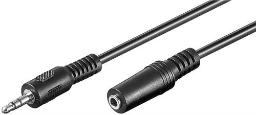 Goobay 3.5mm jack extension cable black 2m 3.5mm male to 3.5mm female