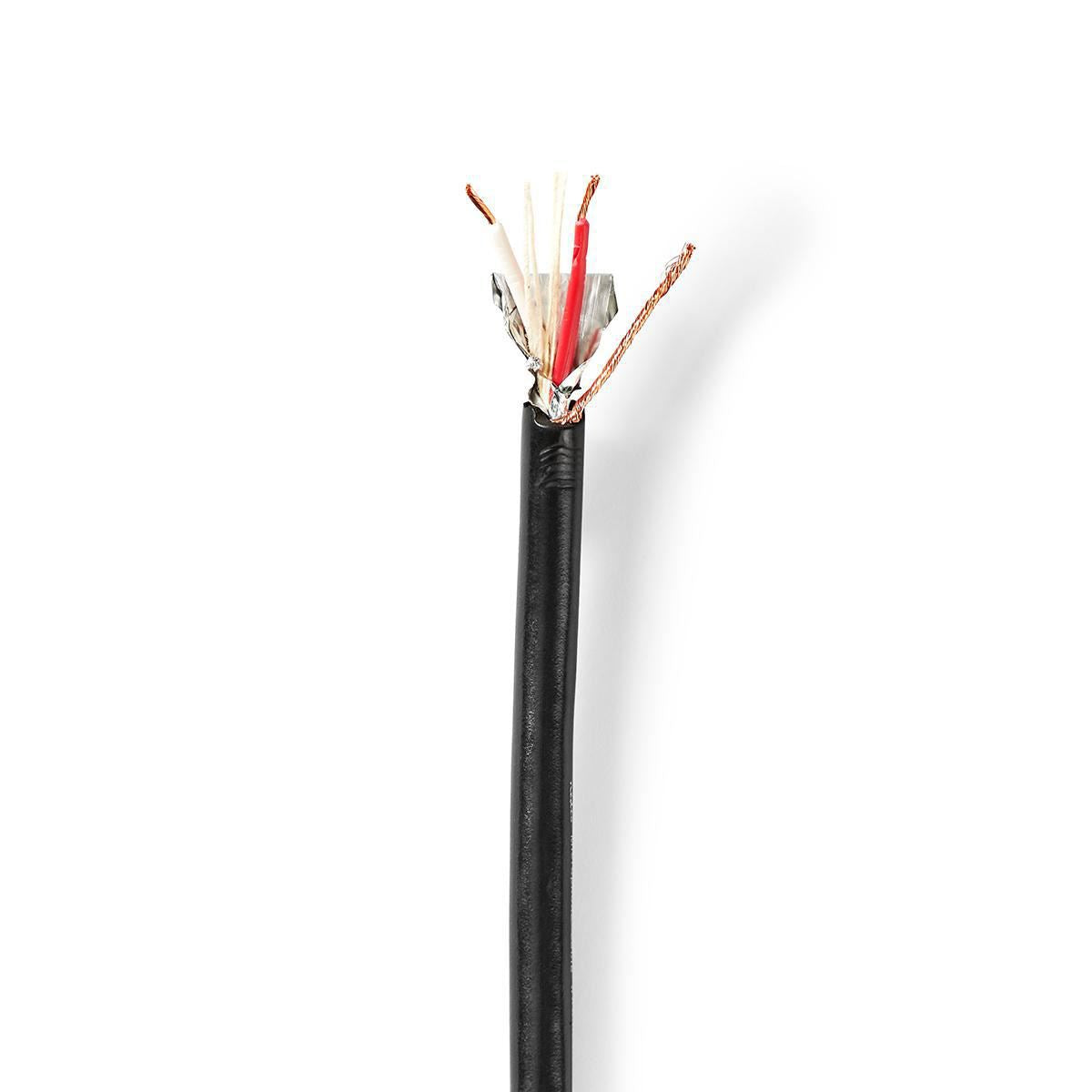 Nedis Microphone Cable 2x 0.35 mm2 100m Reel Black - CABR1535BK1000