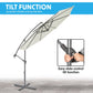 3m Banana Garden/Patio Parasol w/Crank Handle, 8 Ribs and Cover, Cream Canopy