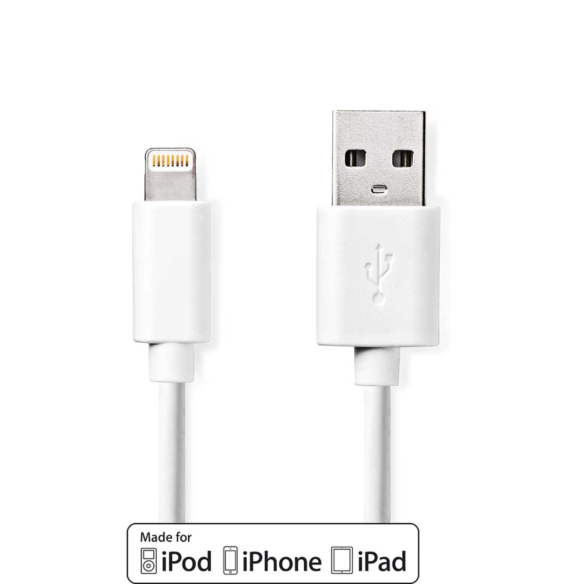 Nedis Lightning Cable USB 2.0 Apple Lightning 8-Pin USB-A Male 480Mbps 3m White