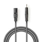 Nedis XLR Audio Cable XLR 3-Pin Male to 3.5mm Male 3m Grey COTH15300GY30
