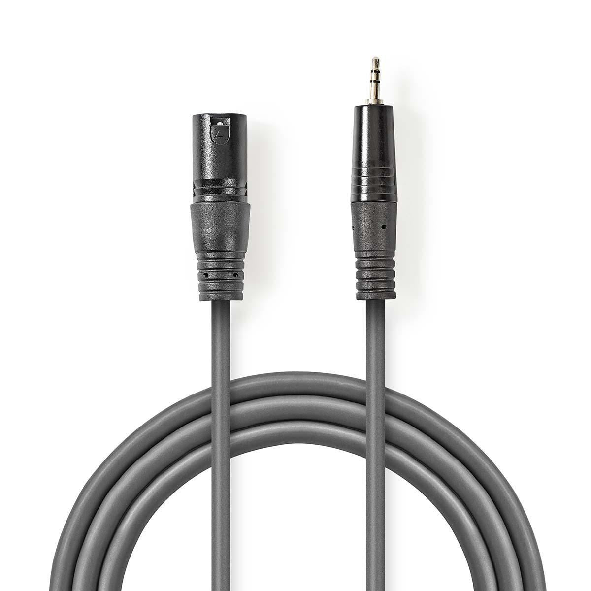 Nedis XLR Audio Cable XLR 3-Pin Male to 3.5mm Male 3m Grey COTH15300GY30