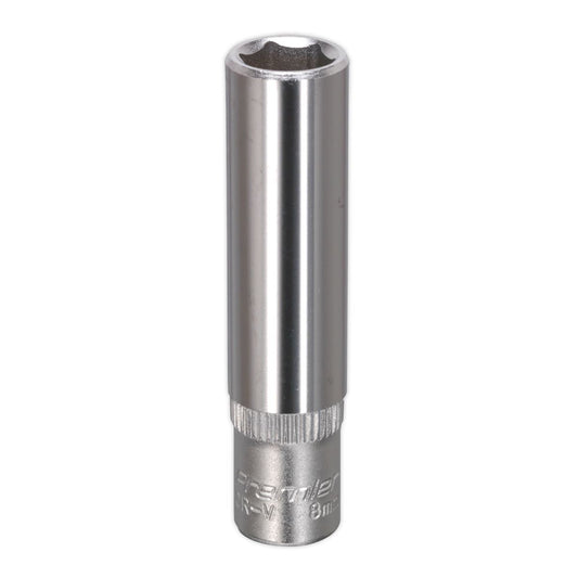 Sealey WallDrive Socket 8mm Deep 1/4"Sq Drive S1408D