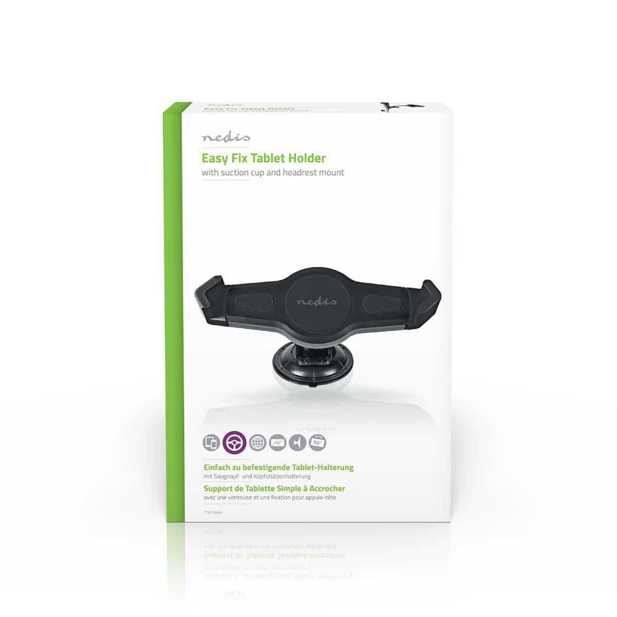 Nedis Tablet Car Mount up to 12" Window & Headrest TCMT300BK