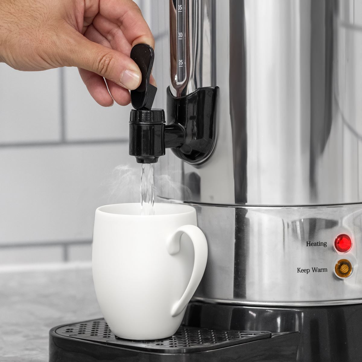 Baridi Hot Water Boiler/Tea Urn 10L Capacity, Stainless Steel DH269