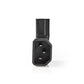 Power Connector IEC-320-C13 female to IEC-320-C14 male angled left/right Black - PCGP11903BK