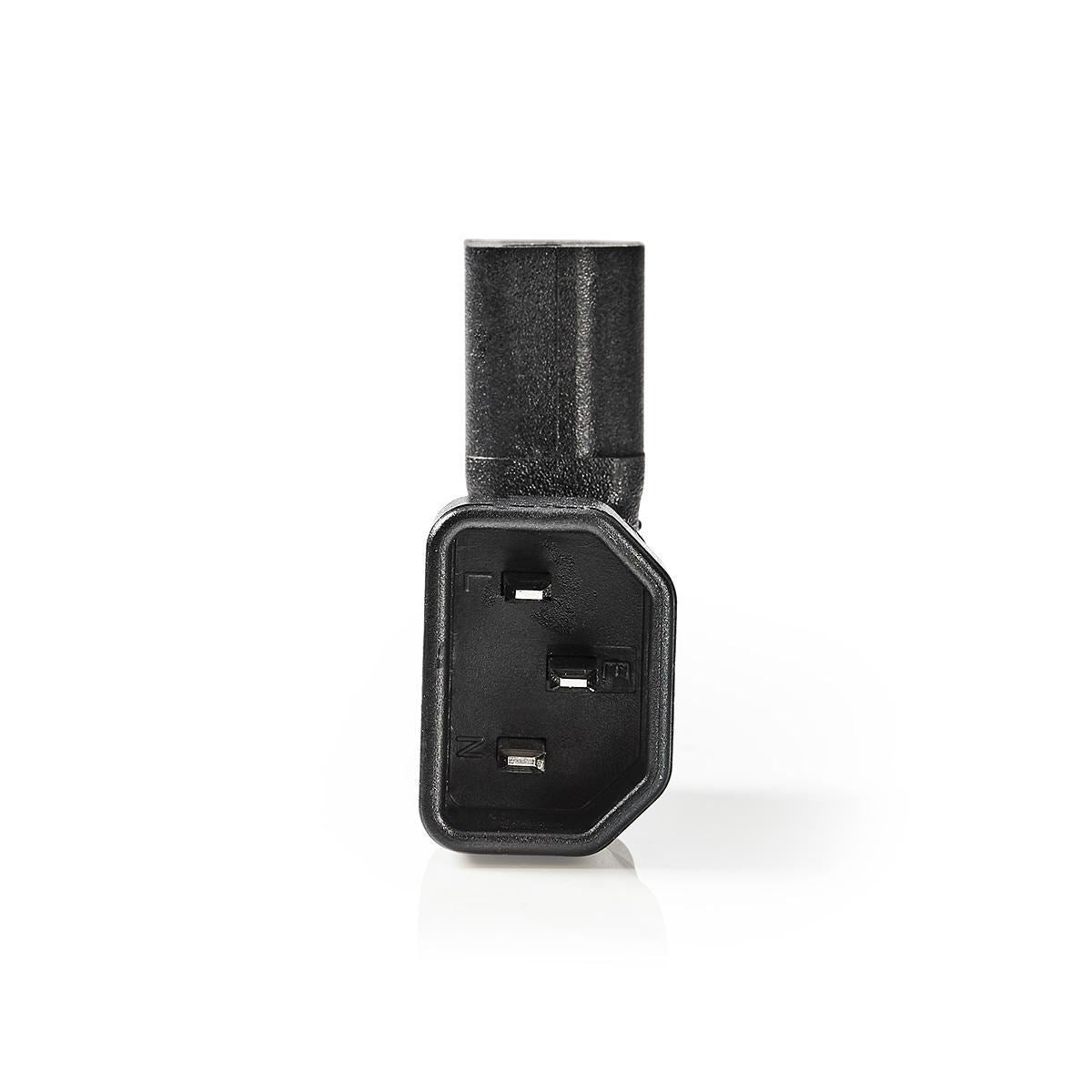 Power Connector IEC-320-C13 female to IEC-320-C14 male angled left/right Black - PCGP11903BK