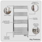 Baridi Electric Heated Towel Rail 1085 x 535mm with LED Display � Silver DH372