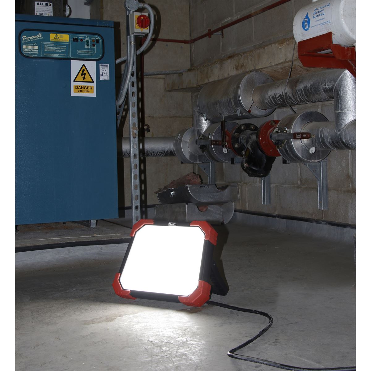Sealey Site Light 48W SMD LED with 2 x 13A Sockets 230V LED48230