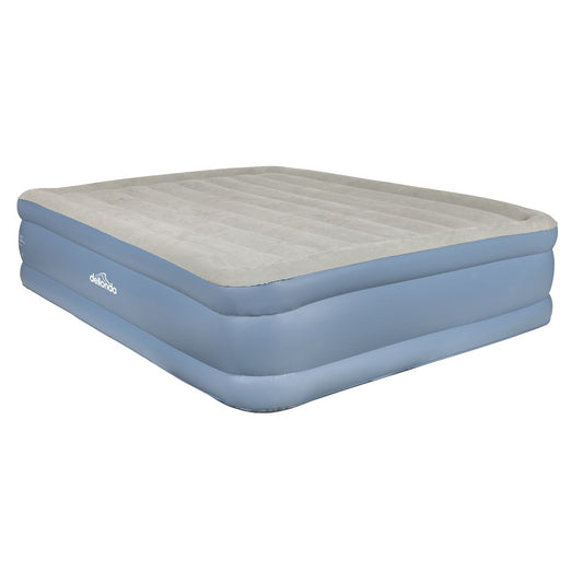 Sealey Dellonda, Queen, InflatableHigh Raised Flocked Air Bed, with Built-In Electric Pump, Carry Bag, Self Inflation/Deflation and Coil Beam Construction, For Home and Camping, 203x152x46cm, DL147 DL147