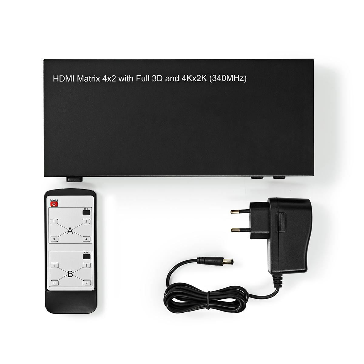 Nedis HDMI Matrix Switch 4-to-2-Port to 4x HDMI Input 2x HDMI Output - VMAT3462AT