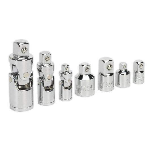 Sealey Universal Joint & Socket Adaptor Set 7pc 1/4,3/8 & 1/2"Sq Dr AK2737