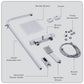 Baridi Thermostatic Shower Mixer Set, 20x20cm Square Head, Adjustable Rail - Chrome DH316